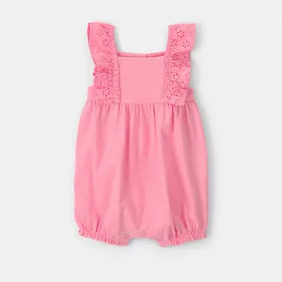 Carter's Baby Girls Sleeveless Romper In Pink