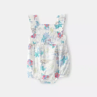 Carter's Baby Girls Sleeveless Romper In White