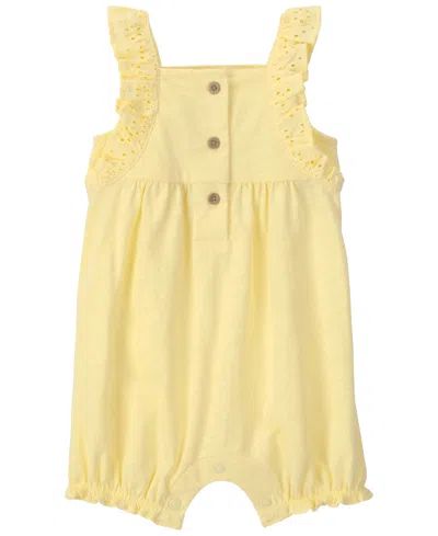 Carter's Baby Girls' Sleeveless Romper In Yellow
