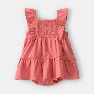 Carter's Baby Girls Sleeveless Sundress In Orange