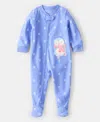 Carter's Baby Girls Snowflake-print Penguin Fleece Loose-fit 1-piece Footed Pajamas In Blue