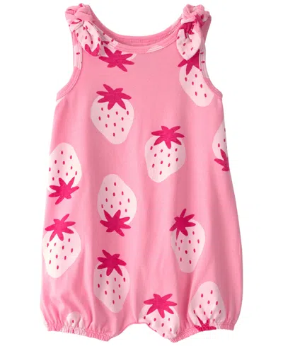 Carter's Baby Girls' Strawberry Sleeveless Romper In Pink