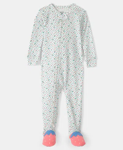 Carter's Baby Girls' Strawberry Snug-fit One-piece Pajama In Multi