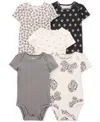 Carter's Baby Girls Round Neck Short Sleeve Rib 5-pc. Bodysuit