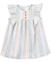 Carter's Baby Girls Striped Flutter-sleeve Dress In Open