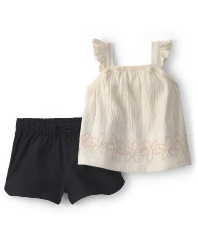 Carter's Baby Girls' Top And Shorts, 2-piece Set In White