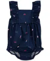 Carter's Baby Girls Watermelon Poplin Bubble Romper In Navy