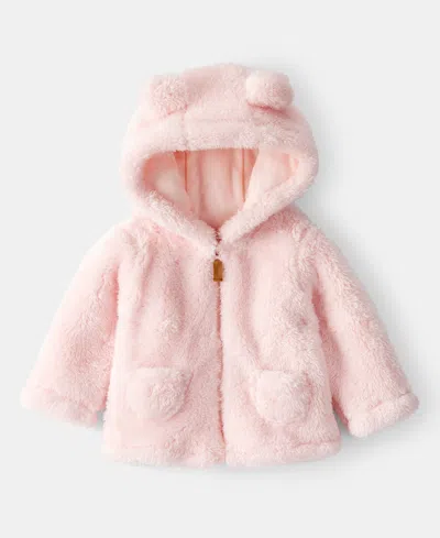 Carter's Baby Girls Zip-up Sherpa Hoodie In Pink