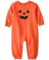 Carter's Halloween Baby Unisex Round Neck Long Sleeve Jumpsuit In Orange