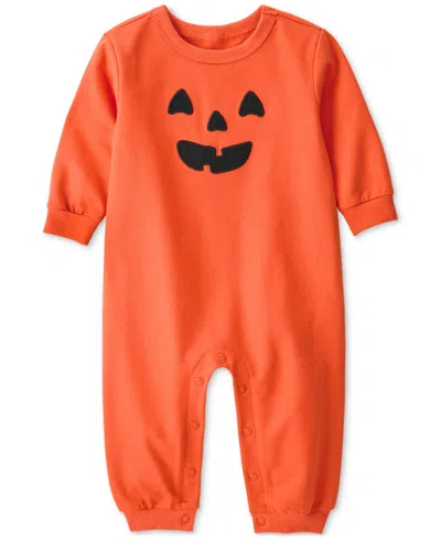 Carter's Baby Halloween Pumpkin Jumpsuit In Orange