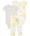 Carter's Baby Little Character Bodysuits & Pants, 3 Piece Set In Ivory,bee