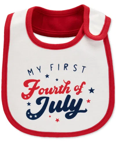Carter's Baby My First Fourth Of July Teething Bib In Red,white,blue