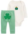Carter's Baby My First St. Patrick's Day Cotton Bodysuit & Pants, 2 Piece Set In Green