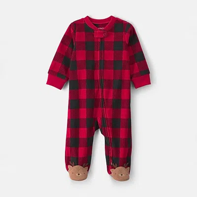 Carter's Baby Unisex Checked Sleep And Play In Red