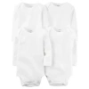 Carter's Baby Unisex Crew Neck Long Sleeve 4-pc. Bodysuit In White