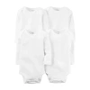 Carter's Baby Unisex Crew Neck Long Sleeve 4-pc. Bodysuit In White