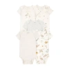 Carter's Baby Unisex Round Neck Short Sleeve Rib 5-pc. Bodysuit In White