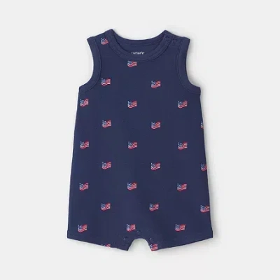 Carter's Baby Unisex Sleeveless Romper In Blue