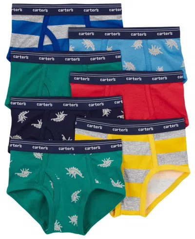 Carter's Kids' Big Boy 7 Pack Cotton Briefs Underwear In Green,blue,red,yellow