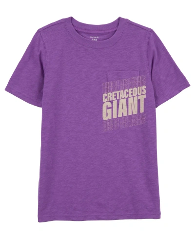 Carter's Kids' Big Dinosaur Pocket Graphic T-shirt In Purple