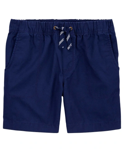 Carter's Kids' Big Pull On Canvas Shorts In Blue