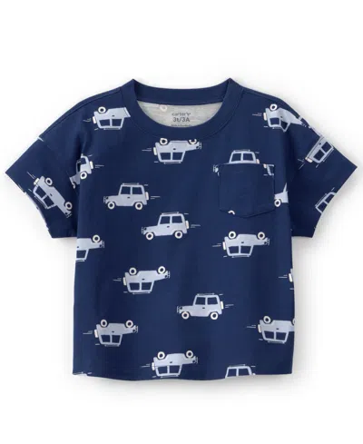 Carter's Babies' Boys' 2t-5t Car Pocket Short-sleeve T-shirt In Blue