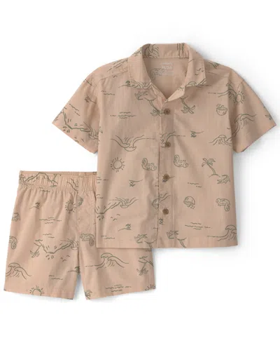 Carter's Babies' Boys' 2t-5t Island Top And Shorts, 2-piece Set In Brown