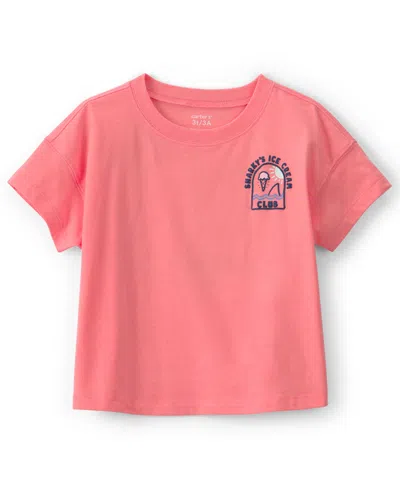 Carter's Babies' Boys' 2t-5t Shark Graphic Short-sleeve T-shirt In Pink