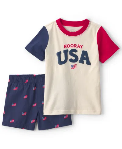 Carter's Babies' Boys' 2t-5t Usa Top And Shorts, 2-piece Set In Multi