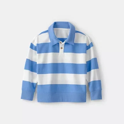 Carter's Kids' Boys Long Sleeve Regular Fit Polo Shirt In Blue