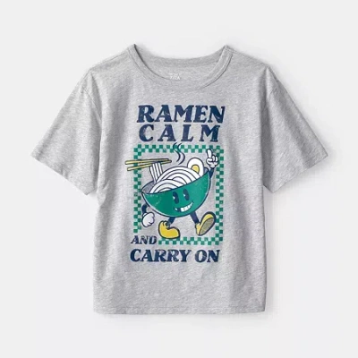 Carter's Kids' Boys Round Neck Short Sleeve Regular Fit Graphic T-shirt In Gray
