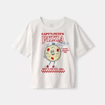 Carter's Kids' Boys Round Neck Short Sleeve Regular Fit Graphic T-shirt In White