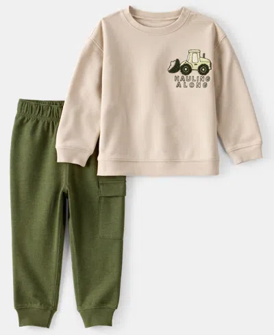 Carter's Babies' Boys Toddler 2t-5t 2-piece Long-sleeve T-shirt And Pants Set In Multi