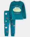 Carter's Boys Toddler 2t-5t 2-piece Monster Snug Fit Long-sleeve Top And Pants Pajama Set In Blue