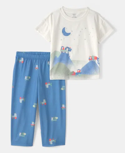 Carter's Babies' Boys' Toddler 2t-5t Construction Loose-fit Top And Pants, 2-piece Pajama Set In Multi