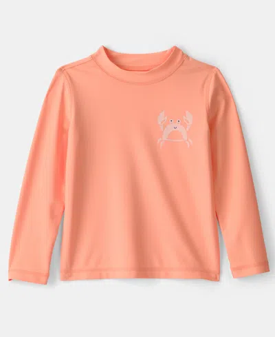 Carter's Babies' Boys' Toddler 2t-5t Crab Long-sleeve Rashguard In Orange