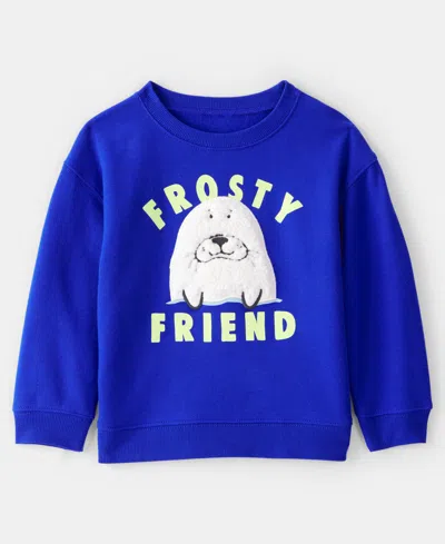 Carter's Babies' Boys Toddler 2t-5t Daydream Walrus Pull-on Sweatshirt In Blue