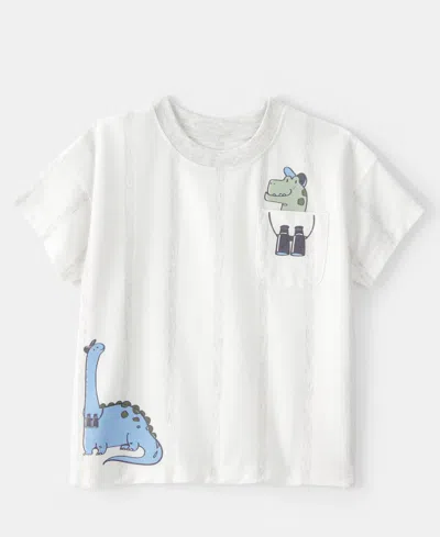 Carter's Babies' Boys' Toddler 2t-5t Dinosaur Graphic T-shirt In White