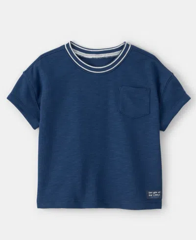 Carter's Babies' Boys' Toddler 2t-5t French Terry Pocket T-shirt In Blue