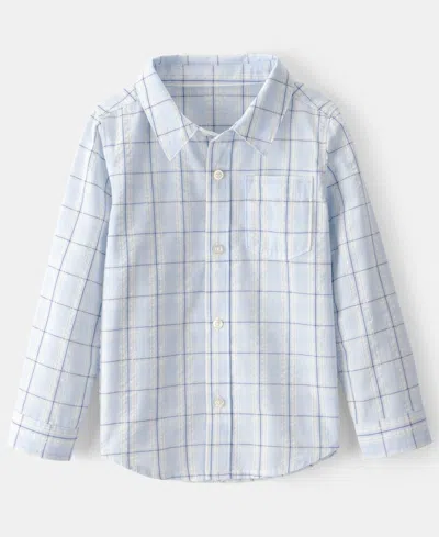 Carter's Babies' Boys' Toddler 2t-5t Plaid Button-down Shirt In Gray