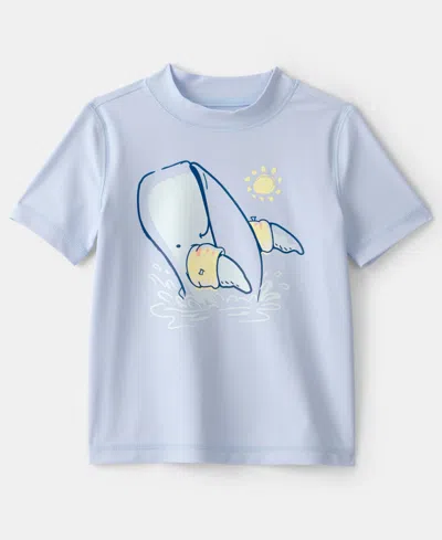 Carter's Babies' Boys' Toddler 2t-5t Whale Short-sleeve Rashguard In Blue