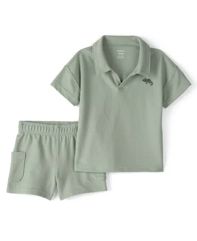 Carter's Babies' Boys' Toddler 2t-5t Top & Short, 2-piece Set In Green