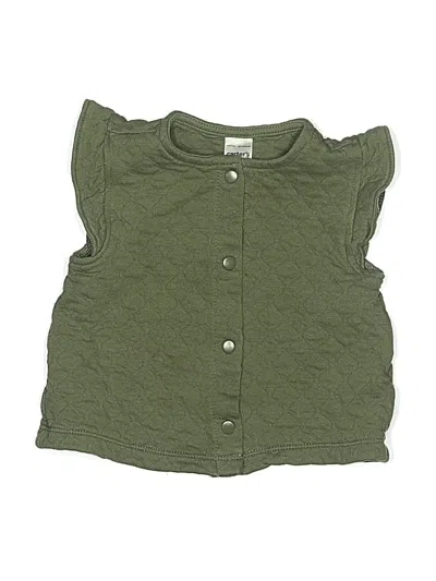 Pre-owned Carter's Babies' Cardigan Sweater In Green