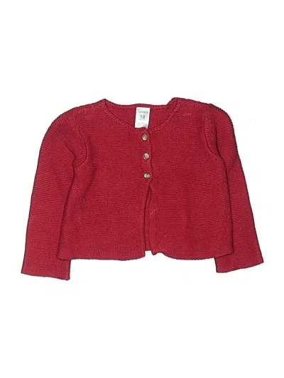 Pre-owned Carter's Kids' Cardigan Sweater In Red