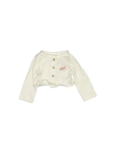 Pre-owned Carter's Babies' Cardigan Sweater In White