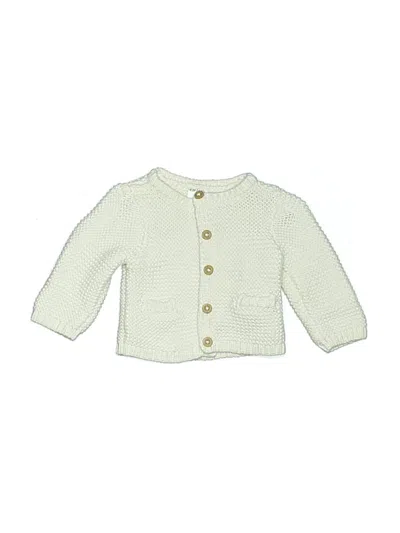 Pre-owned Carter's Babies' Cardigan Sweater In White