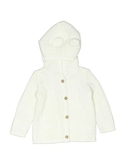 Pre-owned Carter's Babies' Cardigan Sweater In White