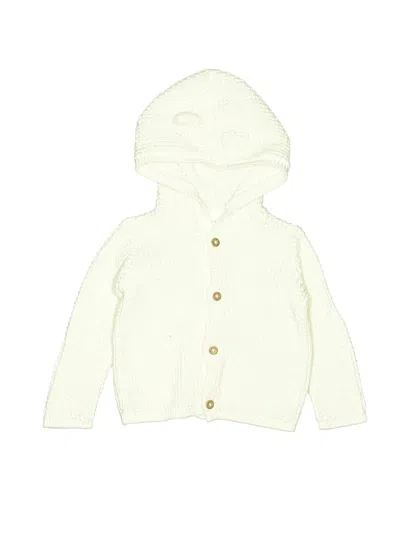 Pre-owned Carter's Babies' Cardigan Sweater In White
