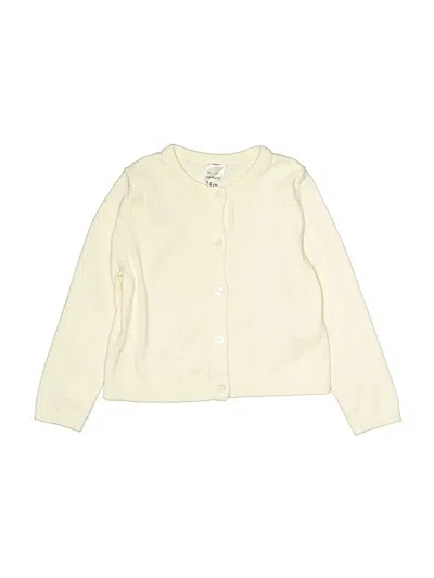 Pre-owned Carter's Kids' Cardigan Sweater In White