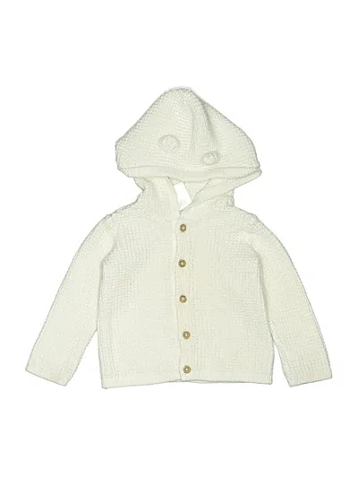 Pre-owned Carter's Babies' Cardigan Sweater In White